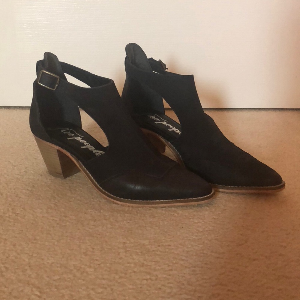 Free People black cutout booties